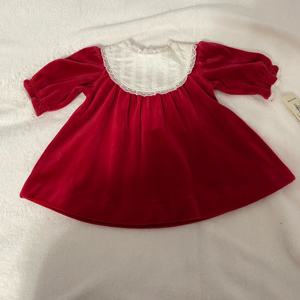 Ralph Lauren Baby Velvet Red Dress 0-3 Months